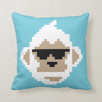 8bit Monku Throw Pillow by Middlemind at Zazzle