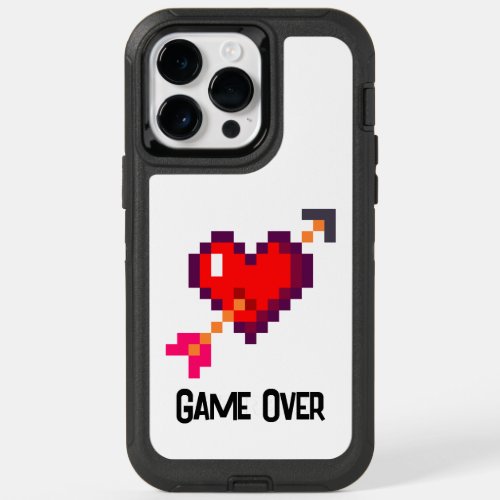 8bit Retro Videogame Heart Arrow Love Game Over OtterBox iPhone 14 Pro Max Case