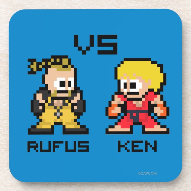 8bit Rufus VS Ken Coaster (Front)