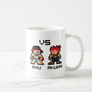 8bit Ryu VS Akuma Coffee Mug