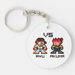 8bit Ryu VS Akuma Keychain