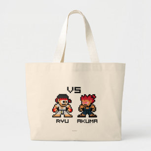 8bit Ryu VS Akuma Large Tote Bag