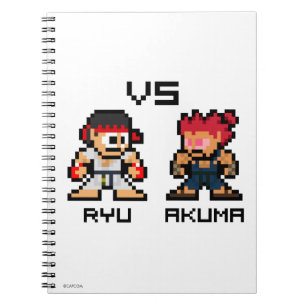 8bit Ryu VS Akuma Notebook