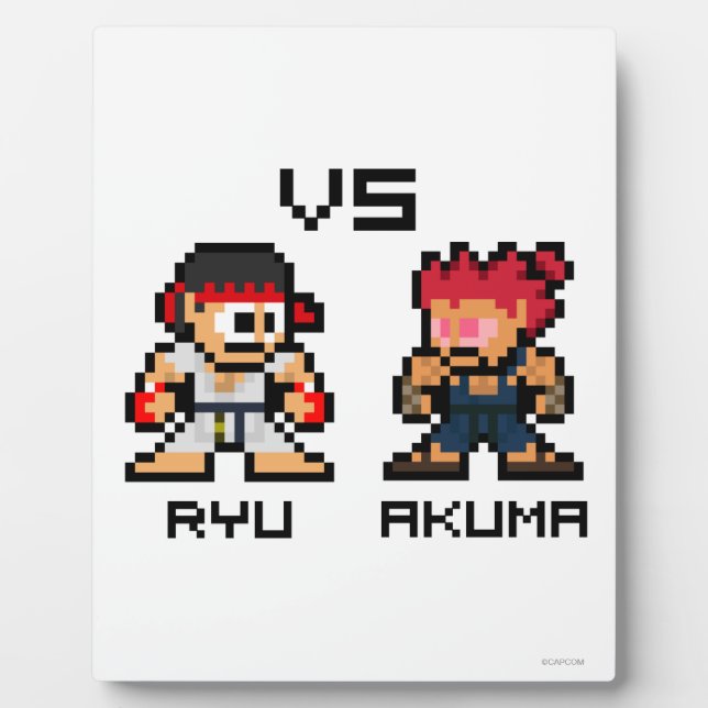 8bit Ryu VS Akuma Plaque (Front)