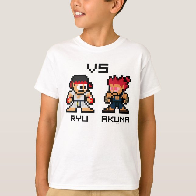 8bit Ryu VS Akuma T-Shirt (Front)