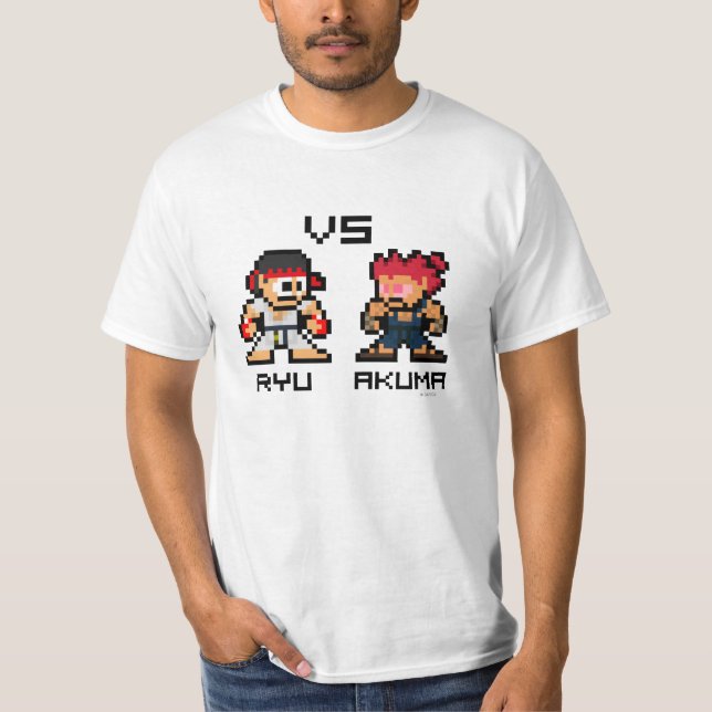 8bit Ryu VS Akuma T-Shirt (Front)