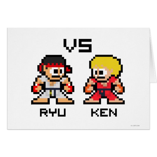 8bit Ryu VS Ken Cards (Front Horizontal)