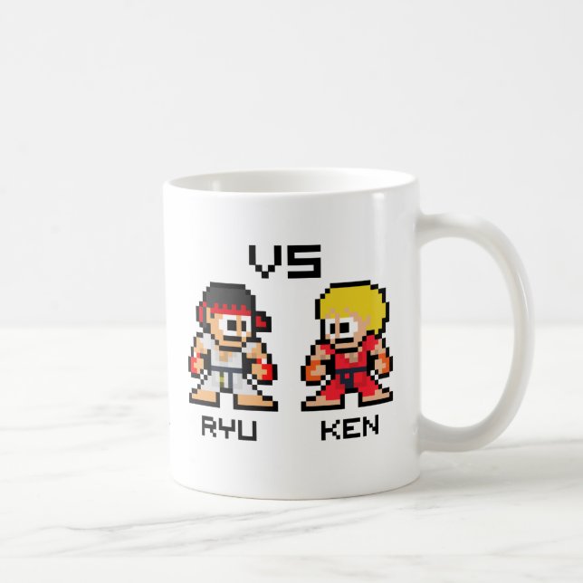 8bit Ryu VS Ken Coffee Mug (Right)