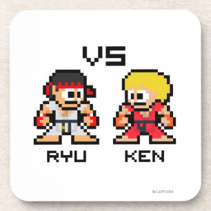 8bit Ryu VS Ken Drink Coaster