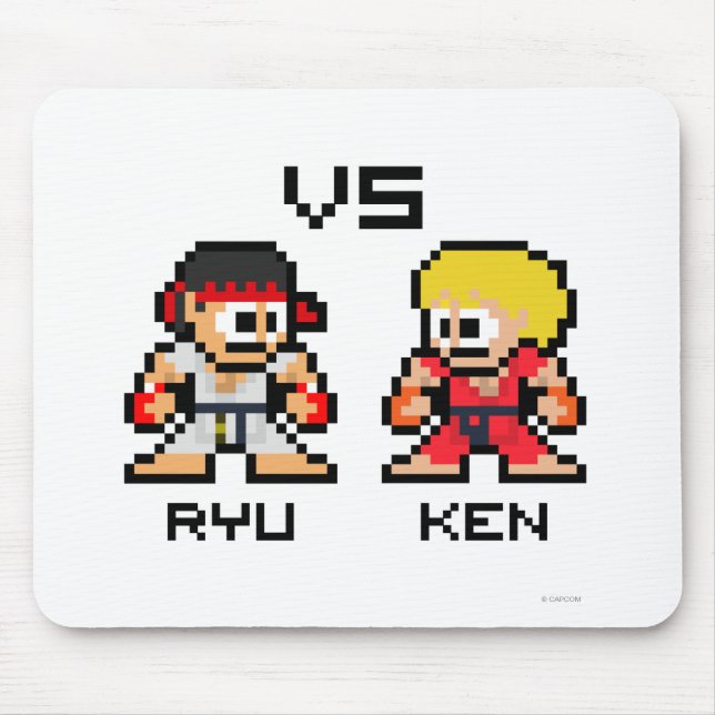 8bit Ryu VS Ken Mouse Pad (Front)