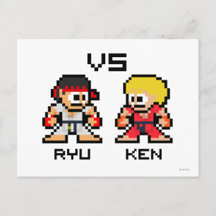 8bit Ryu VS Ken Postcard