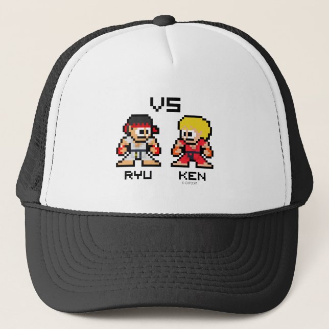 8bit Ryu VS Ken Trucker Hat (Front)