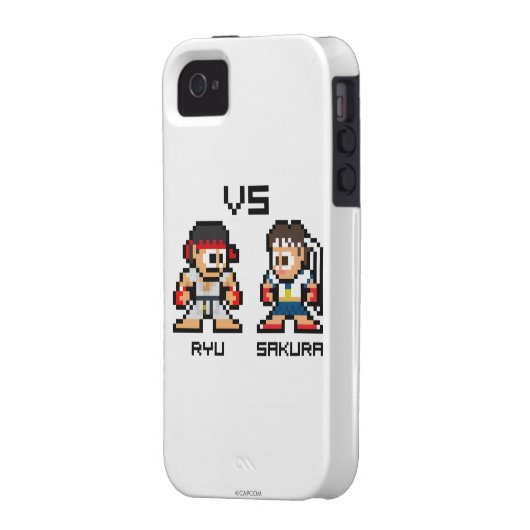 8bit Ryu VS Sakura Case-Mate iPhone Case (Back Left)