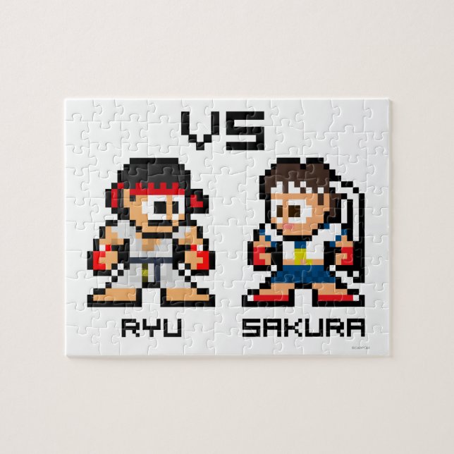 8bit Ryu VS Sakura Jigsaw Puzzle (Horizontal)
