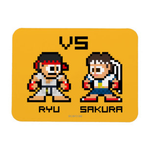 8bit Ryu VS Sakura Magnet