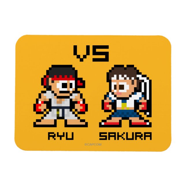 8bit Ryu VS Sakura Magnet (Horizontal)