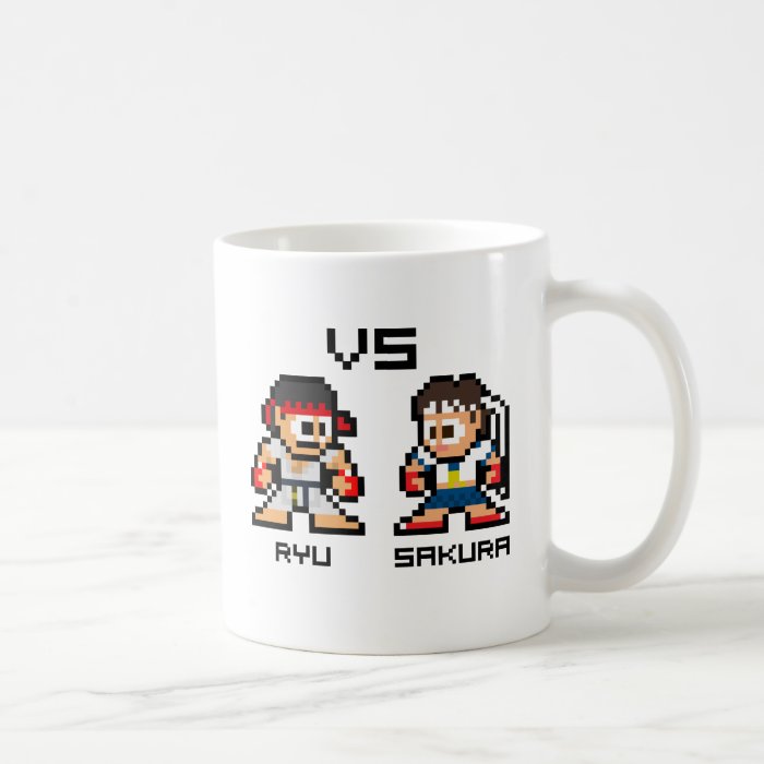 8bit Ryu VS Sakura Mugs