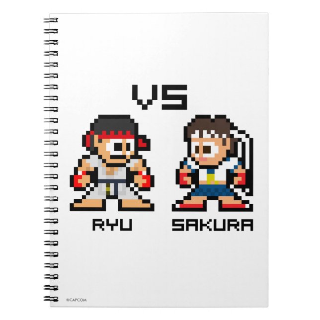 8bit Ryu VS Sakura Notebook (Front)