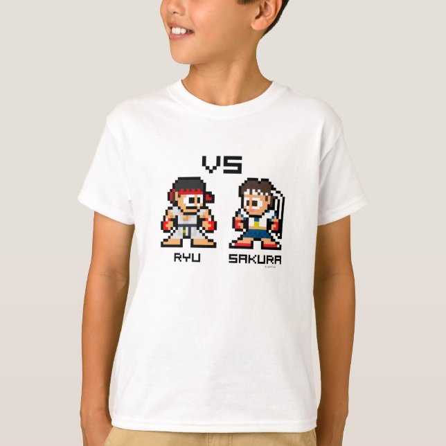 8bit Ryu VS Sakura T-Shirt (Front)