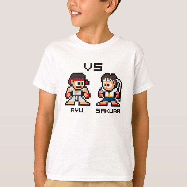 8bit Ryu VS Sakura T-Shirt (Front)