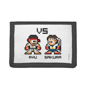8bit Ryu VS Sakura Tri-fold Wallet