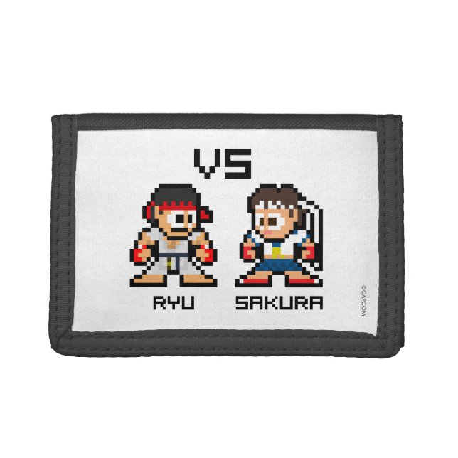8bit Ryu VS Sakura Tri-fold Wallet (Front)