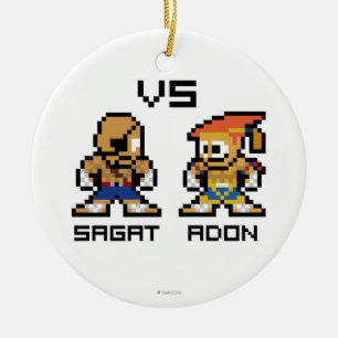 8bit Sagat VS Adon Ceramic Ornament