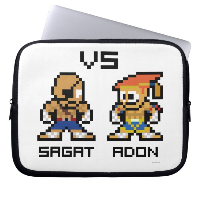8bit Sagat VS Adon Laptop Sleeve (Front)