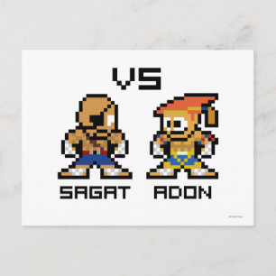 8bit Sagat VS Adon Postcard