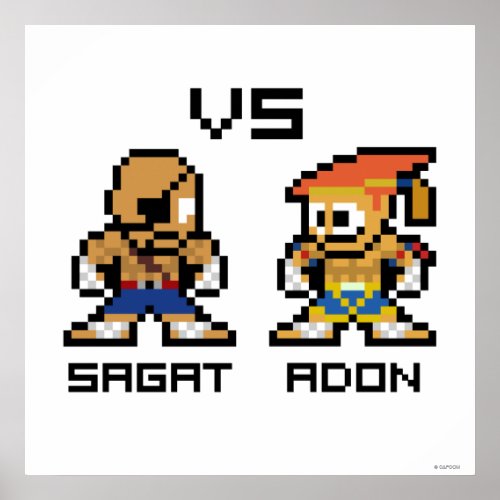 8bit Sagat VS Adon Poster