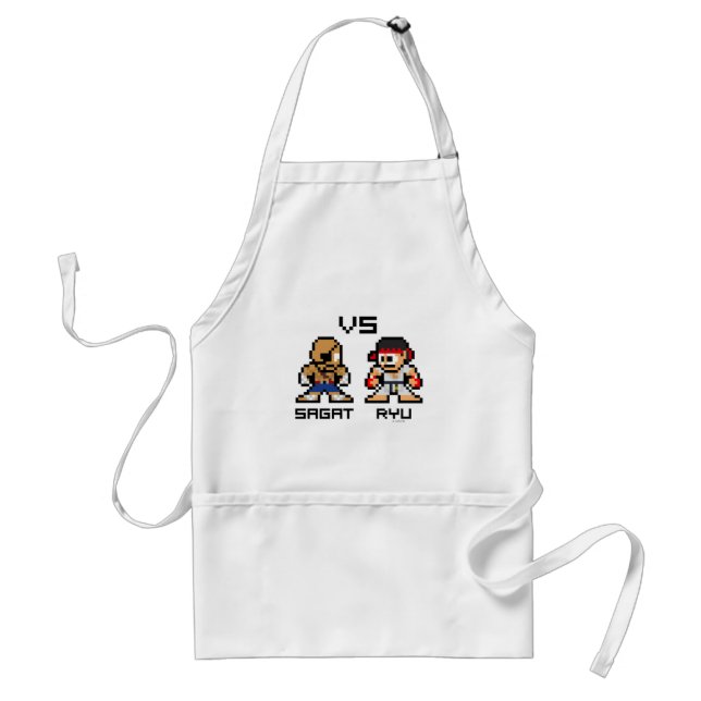 8bit Sagat VS Ryu Adult Apron (Front)