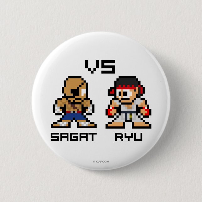 8bit Sagat VS Ryu Button (Front)