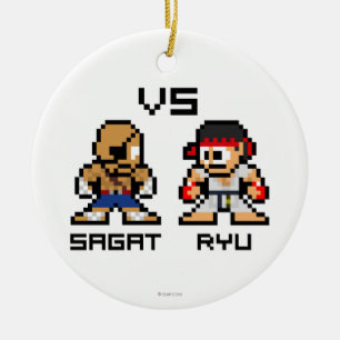 8bit Sagat VS Ryu Ceramic Ornament