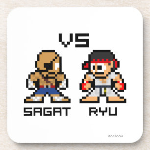 8bit Sagat VS Ryu Drink Coaster