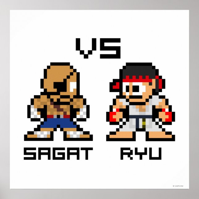8bit Sagat VS Ryu Poster (Front)