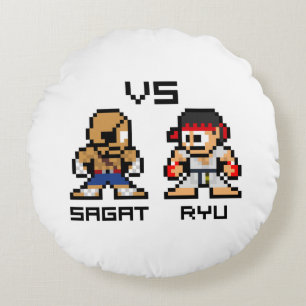 8bit Sagat VS Ryu Round Pillow