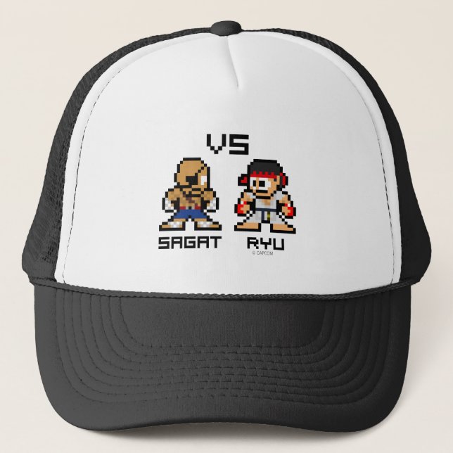 8bit Sagat VS Ryu Trucker Hat (Front)