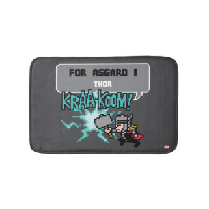 8Bit Thor Attack - For Asgard! Bath Mat