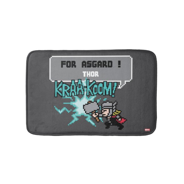 8Bit Thor Attack - For Asgard! Bath Mat (Front)