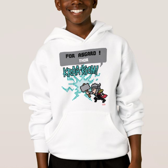 8Bit Thor Attack - For Asgard! Hoodie (Front)