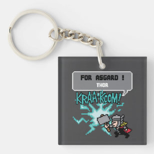 8Bit Thor Attack - For Asgard! Keychain