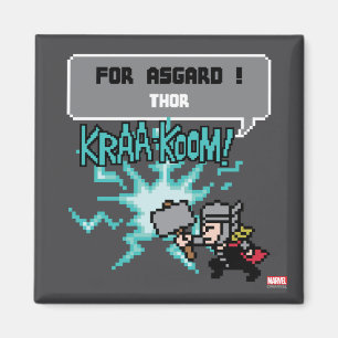 8Bit Thor Attack - For Asgard! Magnet