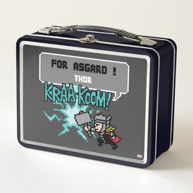 8Bit Thor Attack - For Asgard! Metal Lunch Box (Front)