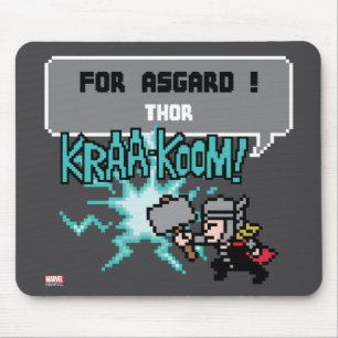 8Bit Thor Attack - For Asgard! Mouse Pad