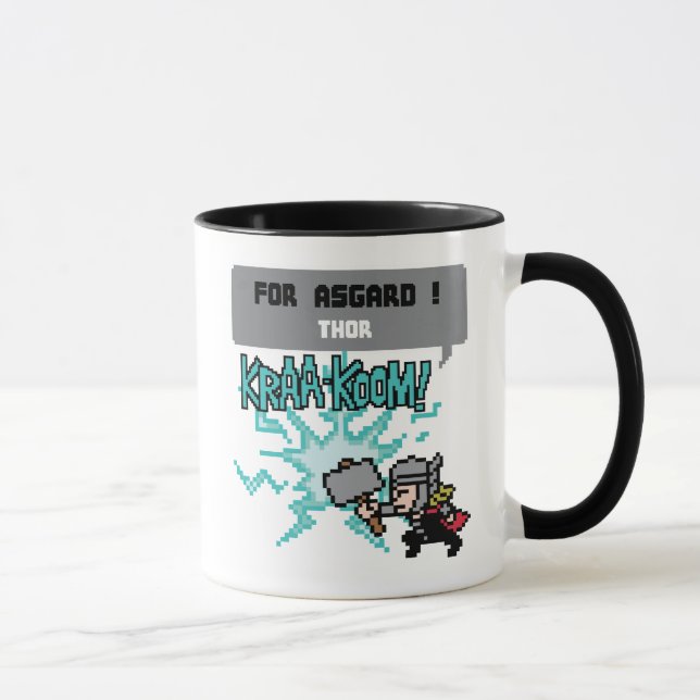 8Bit Thor Attack - For Asgard! Mug (Right)