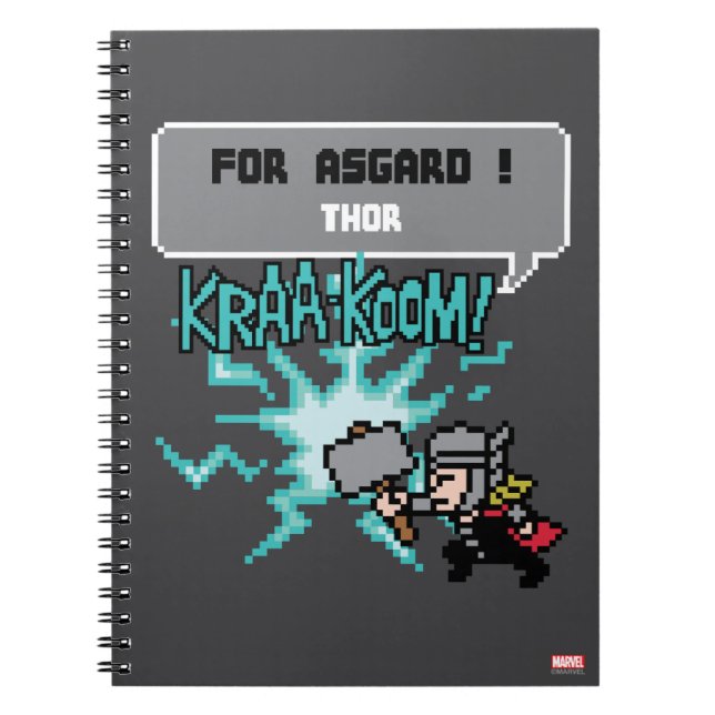 8Bit Thor Attack - For Asgard! Notebook (Front)