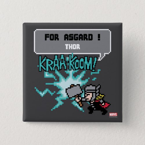 8Bit Thor Attack _ For Asgard Pinback Button