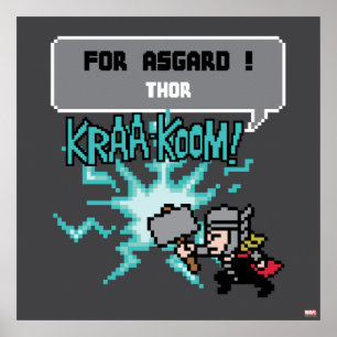 8Bit Thor Attack - For Asgard! Poster