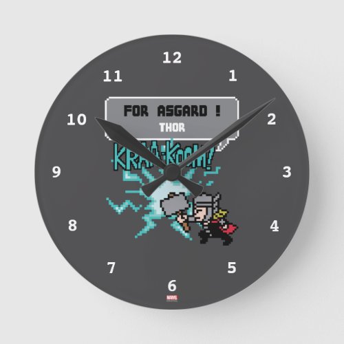 8Bit Thor Attack _ For Asgard Round Clock