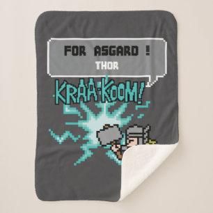 8Bit Thor Attack - For Asgard! Sherpa Blanket